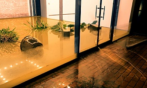 flood inside a small business building