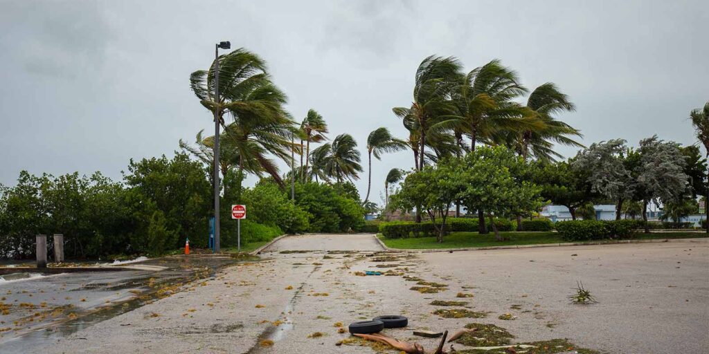the streets of hawaii through a hurricane