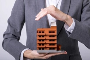 man protecting commercial building