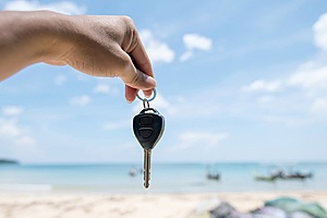 Car keys on on the beach
