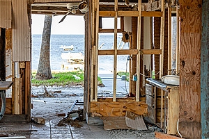 House frame after hurricane