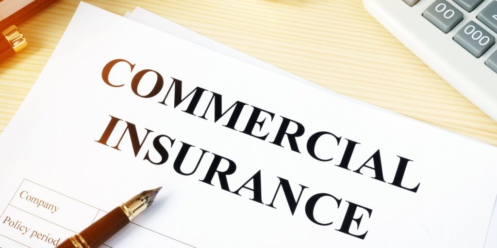 commercial insurance policy on an office desk