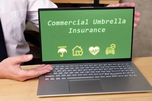 commercial umbrella insurance on laptop