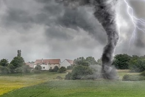 hurricane near village