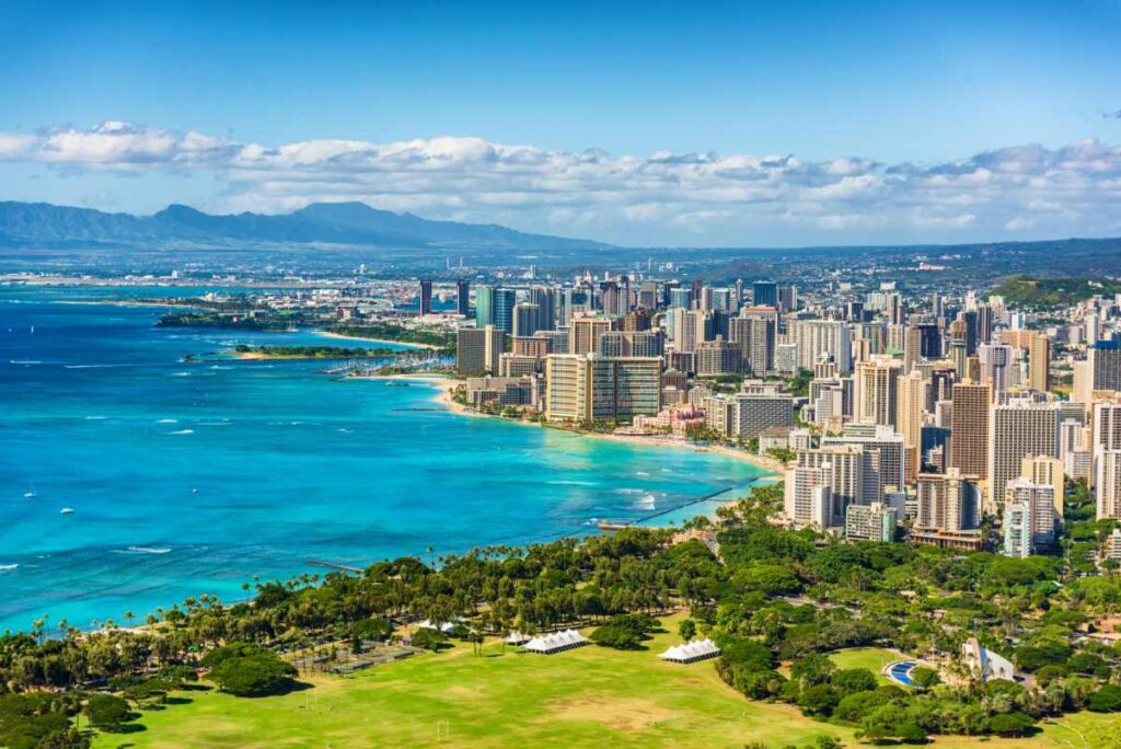 Honolulu Hawaii island city scape