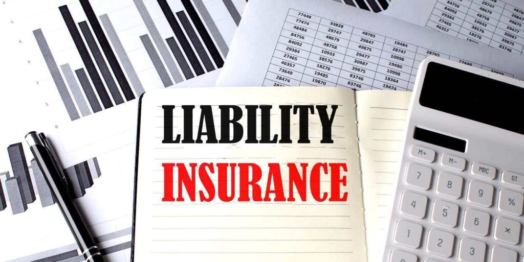 liability insurance text written on a notebook on chart and diagram