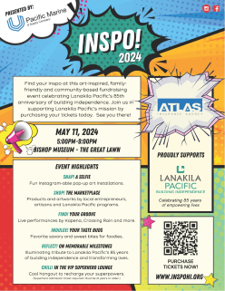 This is a flyer of a fundraising event by Lanakila Pacific