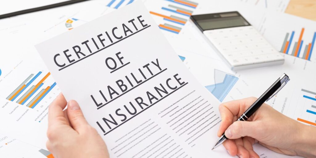 certificate of general liability insurance concept for Hawaii business