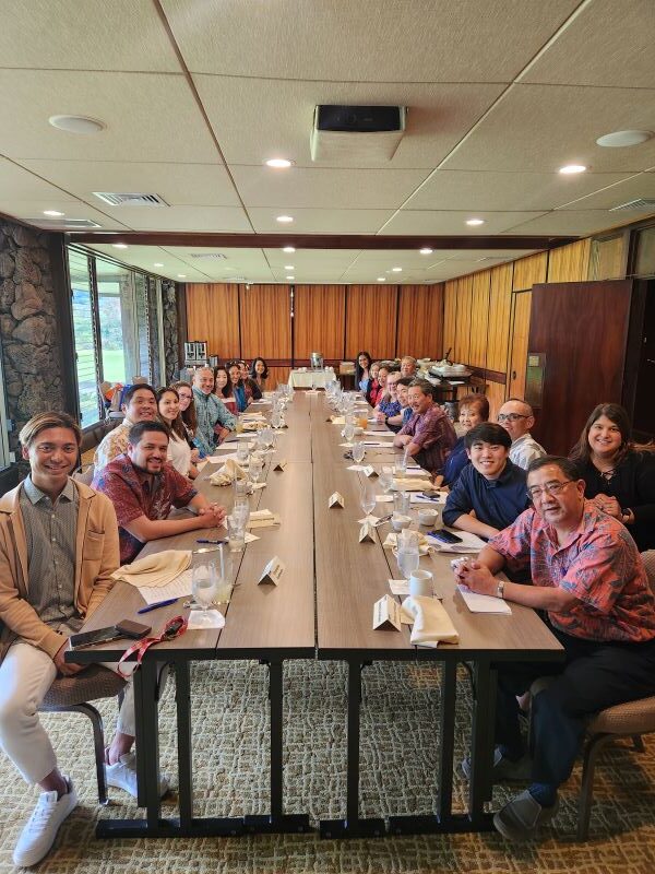 this is a photo of a luncheon for Atlas new hires.