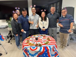 This is a picture of Atlas Employees enjoying July Fourth Celebration