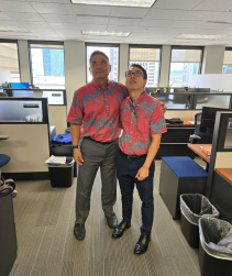 this is a picture of Atlas employees wearing the same outfit in the office today!