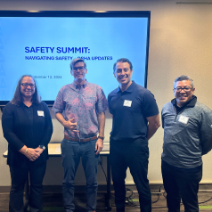 This is a picture taken of the speakers at the OSHA safety summit seminar hosted by Atlas Insurance Agency at the Hawaii Employers Council