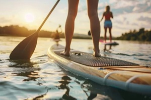 tourists surfing in hawaii beach