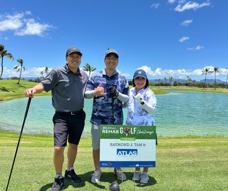 This is a photo of Atlas employees at the REHAB golf torunament