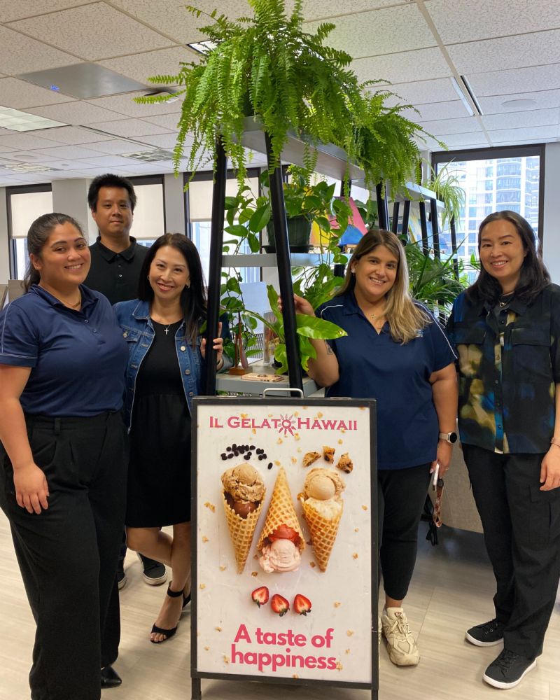 this is a photo of employees with our OAC event with Il Gelato