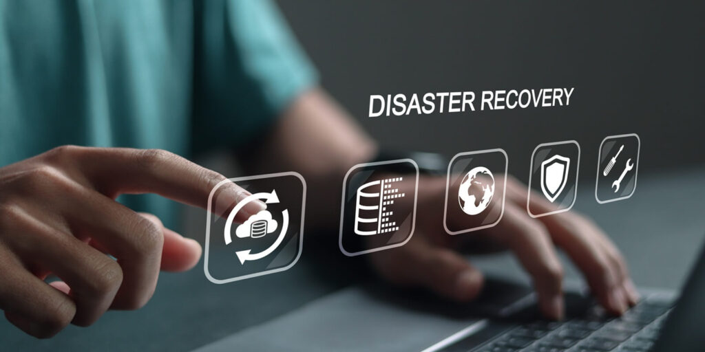 disaster recovery concept, IT system protection from risk and insurance consultants