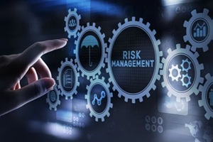 risk management forecasting evaluation financial business concept on virtual screen