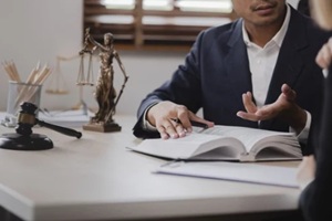 businessman brainstorming information on agreement details business contracts