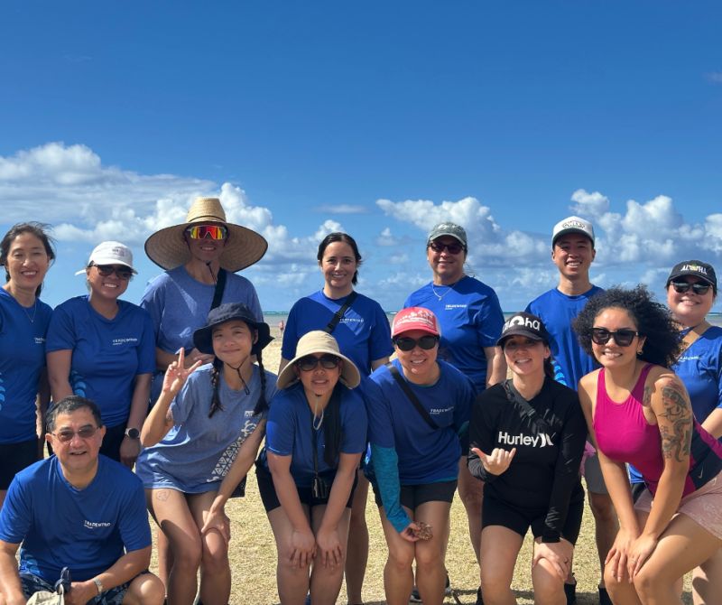 this is a photo of atlas employees volunteering with Malama Maunalua