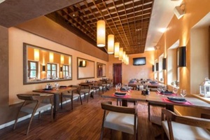 restaurant room with wooden furniture