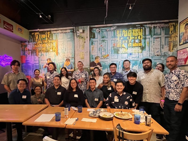 this is a photo of Atlas employees at SingSing Thai Street Food