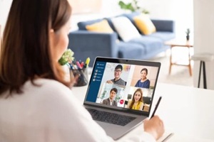business video meeting online with Hawaiian hospitality business about applied risk services