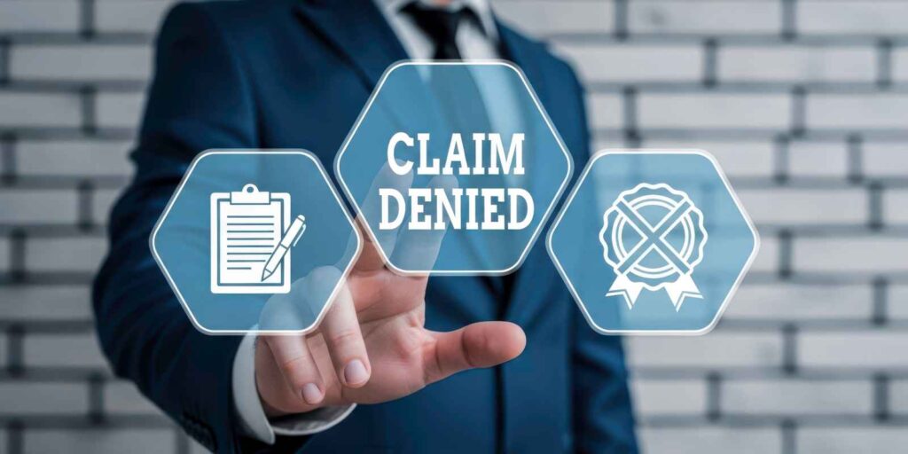Business Insurance Claim Denied Concept Through Digital Screen
