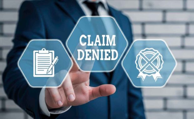 Business Insurance Claim Denied Concept Through Digital Screen