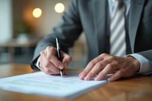 Businessman Filing A Complaint for Insurance Claim