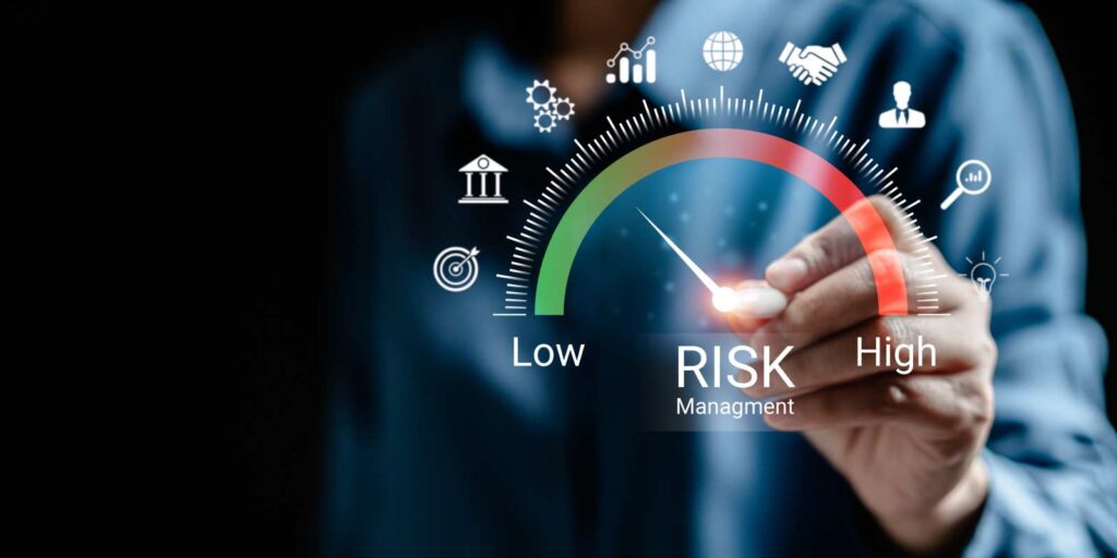 Businesswoman Doing Risk Management Planning on Digital Screen