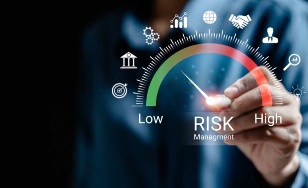 Businesswoman Doing Risk Management Planning on Digital Screen