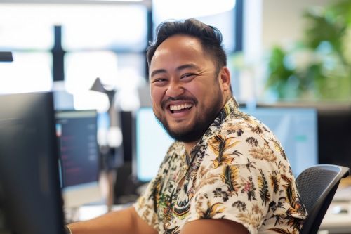Smiling Worker enrolled in a workplace benefits program