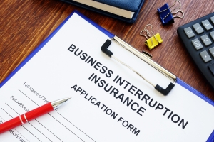 Business Interruption Insurance Form with Red Pen