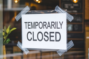 Temporarily Closed Shop Sign Business Interruption Notice