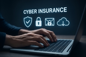 Cyber Liability Insurance Concept Through Digital Icons